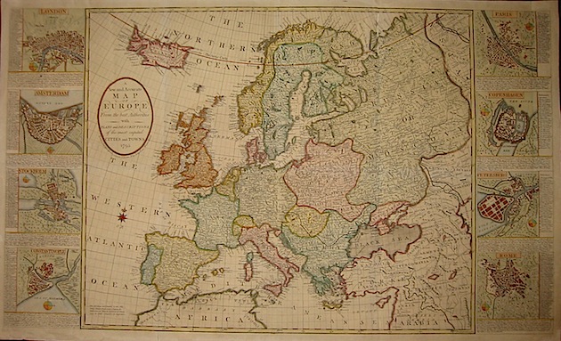 Anonimo A new and accurate map of Europe from the best Authorities with plans and descriptions of the most capital cities and towns 1795 Londra 